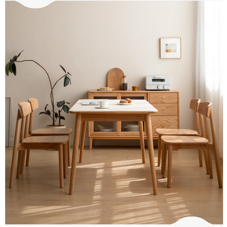 4 pcs set - Black Walnut, Ash, Oak, Cherry Solid Wood, Solid RubberWood Dining Chair