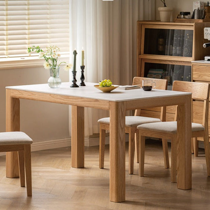 Oak Solid Wood Simple Shape Dining Table