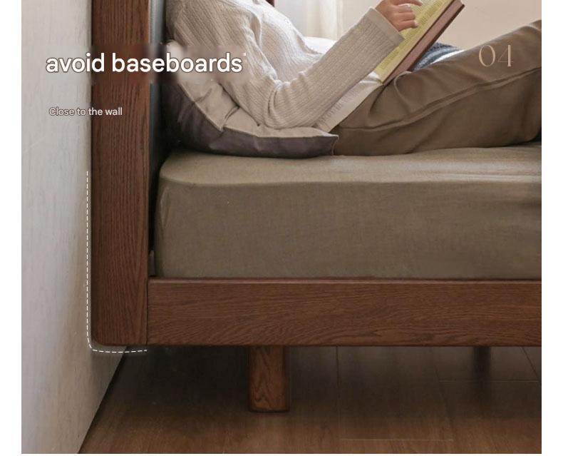 Oak Solid Wood Modern Simple Luminous Bed