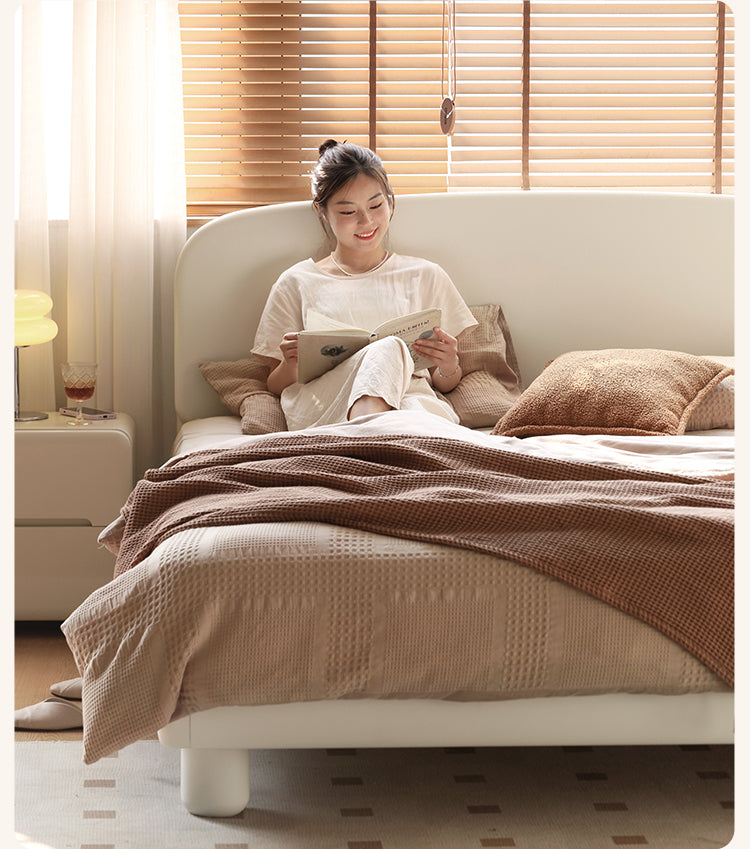 Poplar Solid Wood French Cream Style Bed