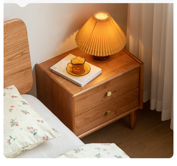 Ash, Cherry Solid Wood Nightstand.