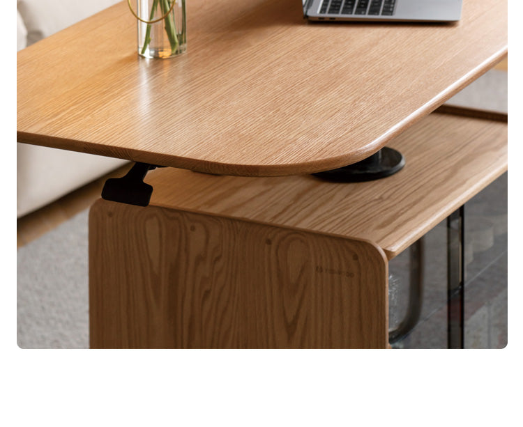 Oak Solid Wood Elevating Folding Storage Lifting Coffee Table