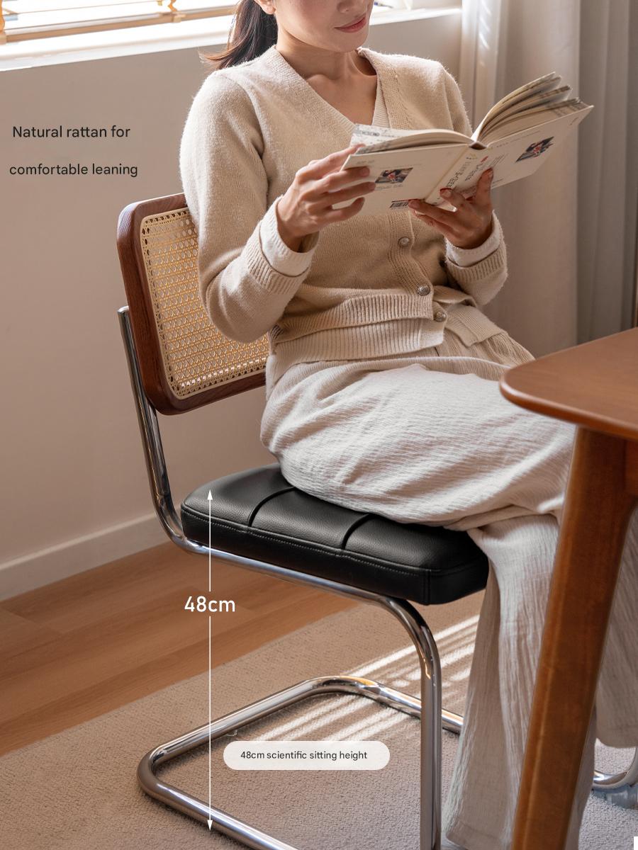 4 pcs Oak Solid Wood leather Soft Suspended Chair