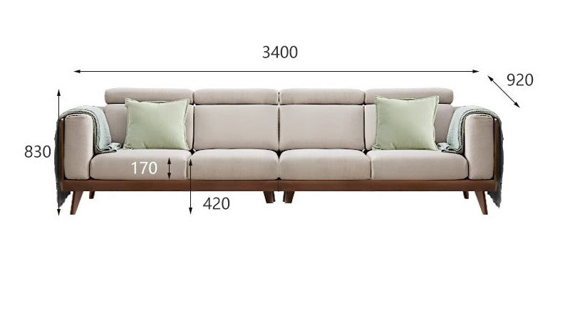 Sofa Black Walnut solid wood+