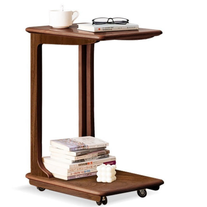 Cherry, Beech, Black Walnut, Solid Rubberwood Chic C-Shaped Side Table