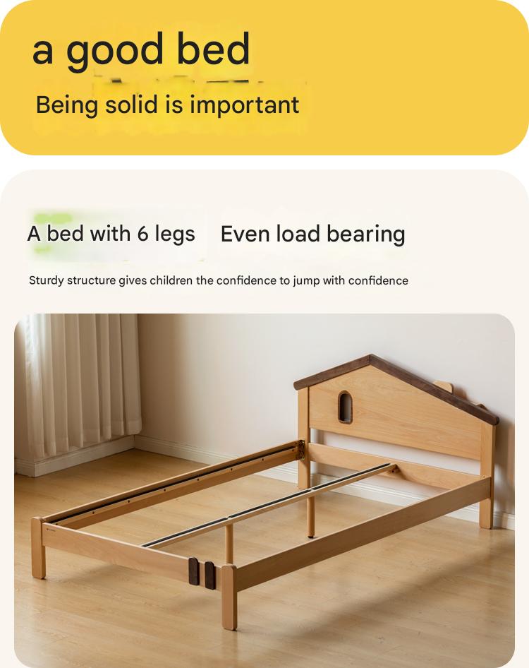 Beech, Poplar, Little House Kids Bed with 15min Delay Turning Off the Lights<