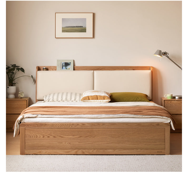 Oak Solid Wood Box Bed Storage Technology Cloth