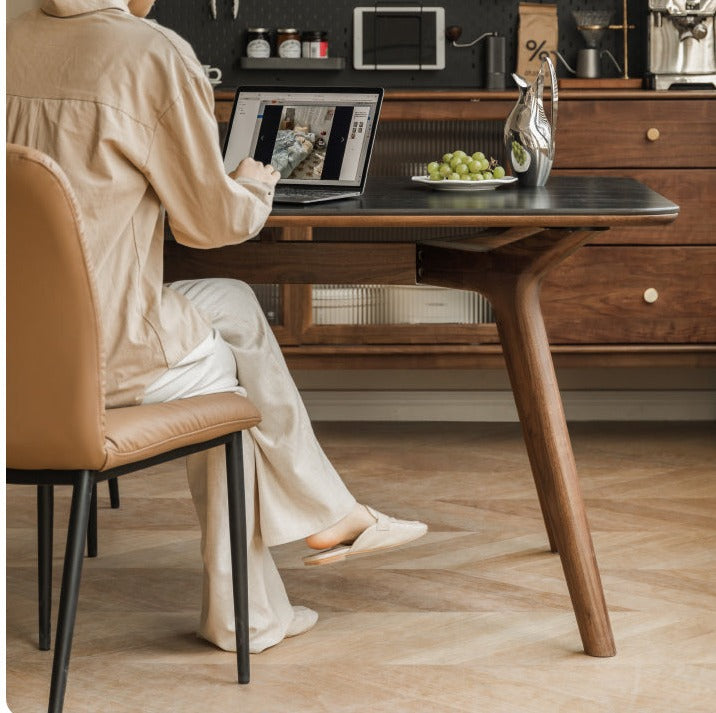 Black Walnut Solid Wood Rock Slab Dining Table