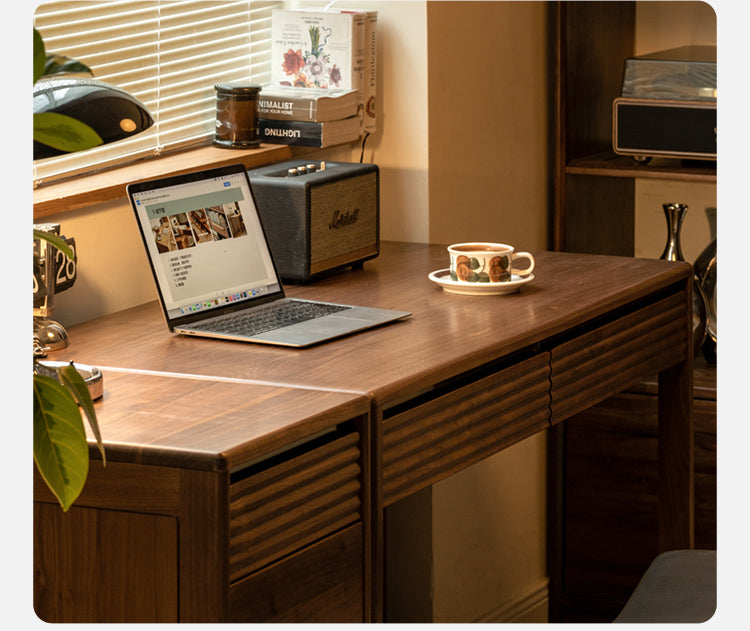 Black Walnut Solid Wood Desk Nordic