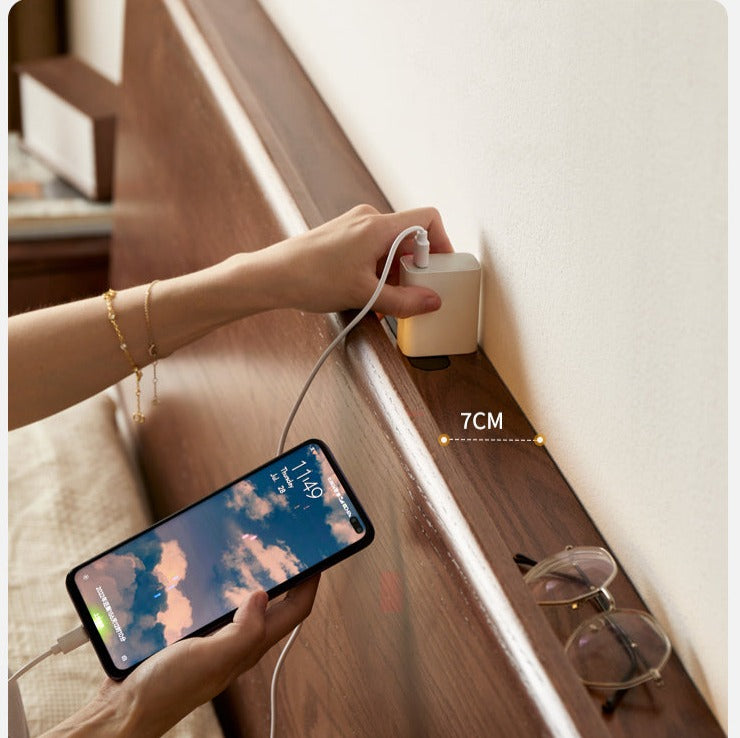 Oak, Rubberwood Solid Wood, Multifunctional Storage Box Bed