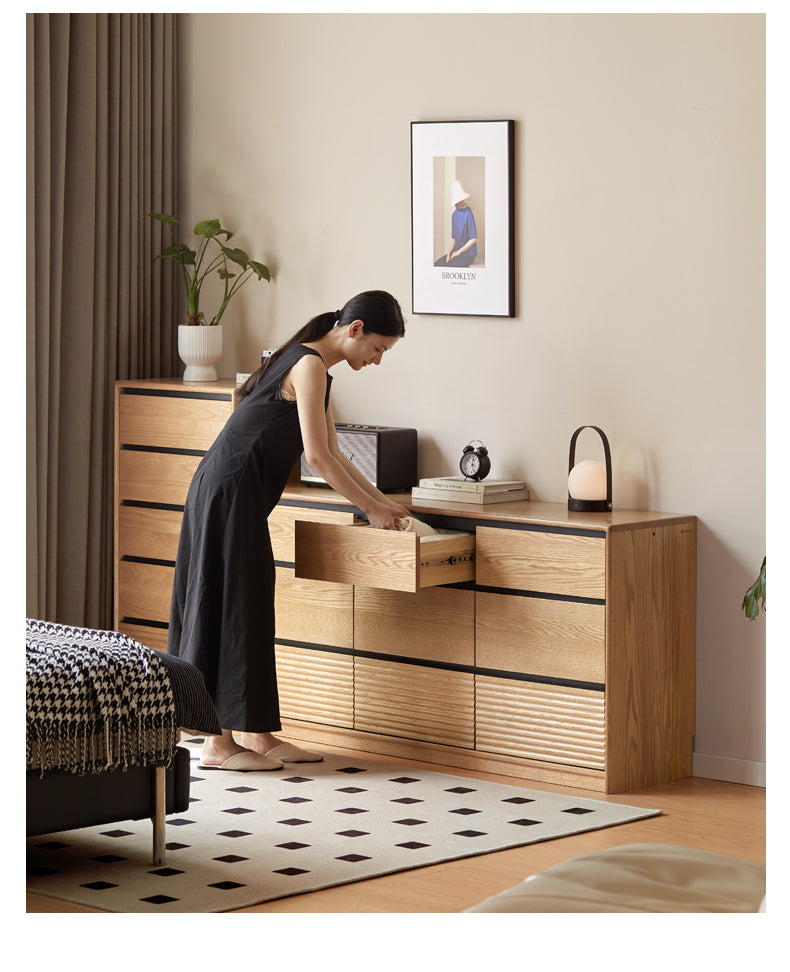 Oak Solid Wood Modern Minimalist Chest of Drawers