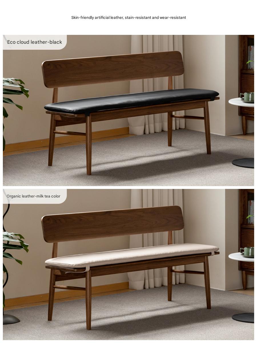 Black Walnut Solid Wood Long Bench
