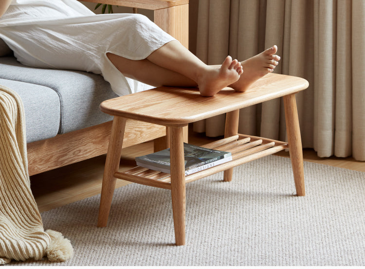 Oak, Solid Rubberwood Shoe Bench