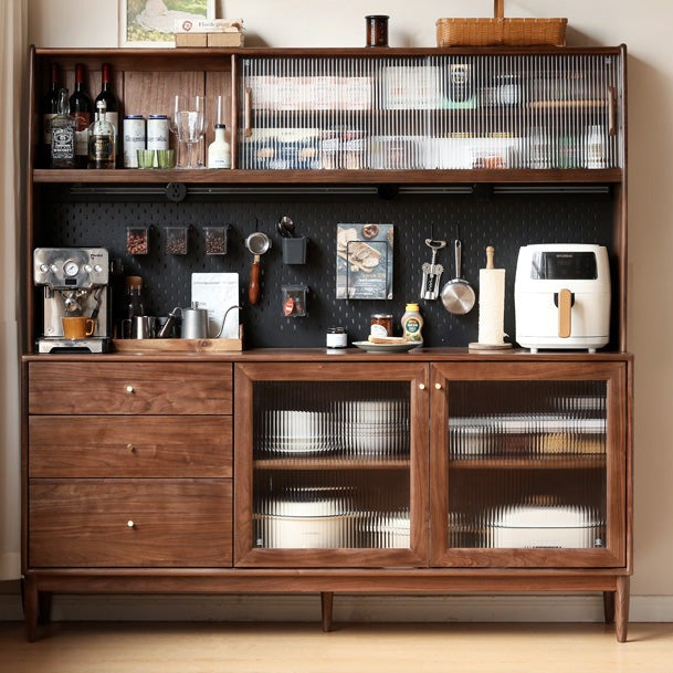 Black Walnut , South American Walnut Solid Wood Sideboard, Buffet Cabinet