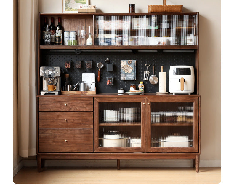 Black Walnut , South American Walnut Solid Wood Sideboard, Buffet Cabinet