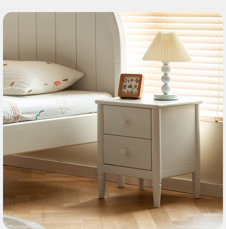 Poplar Solid Wood American White Kids Nightstand