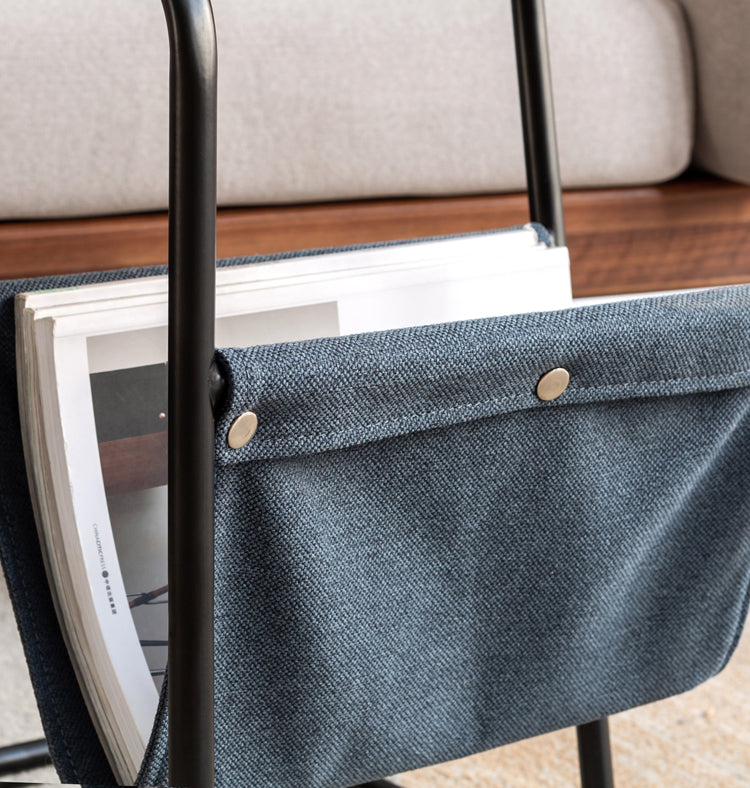 Black Walnut Solid Wood C-shaped Iron Side Table