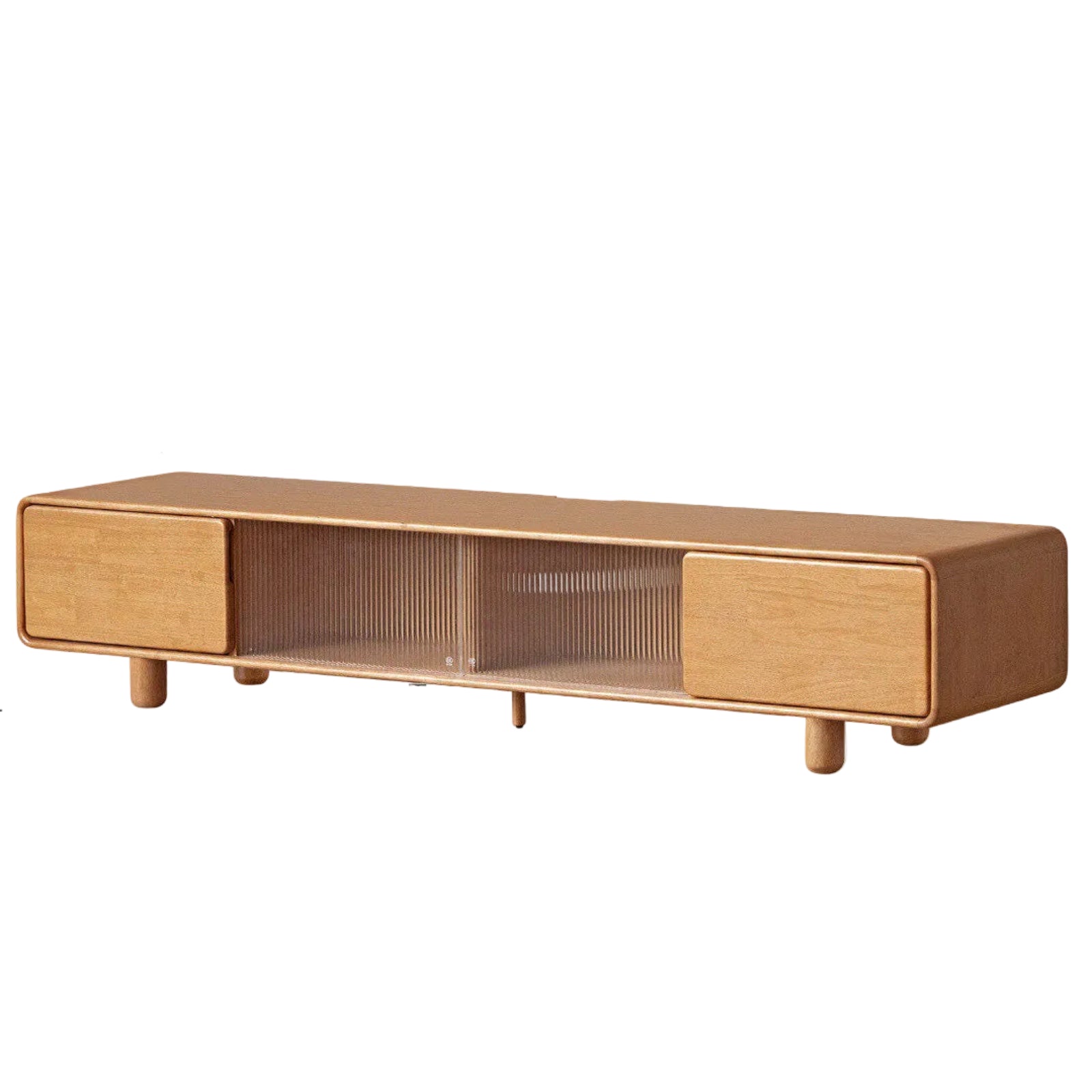 Solid Rubberwood Scandinavian TV Stand