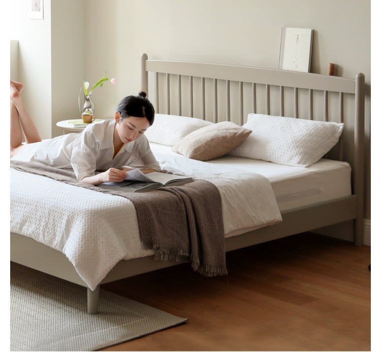 Ash Solid Wood Light Luxury Bed