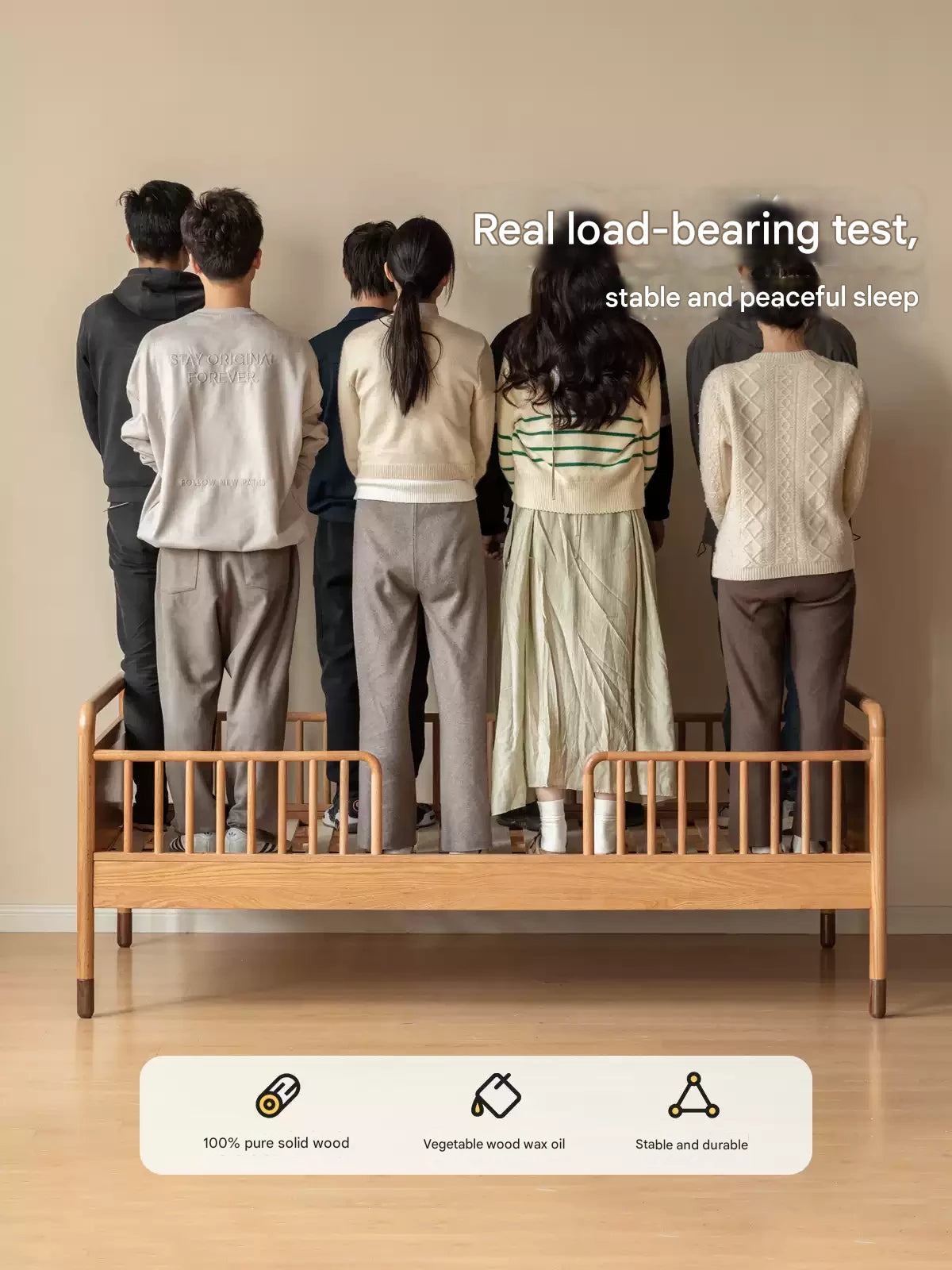 Oak Solid Wood Multi-functional Toddler Bed