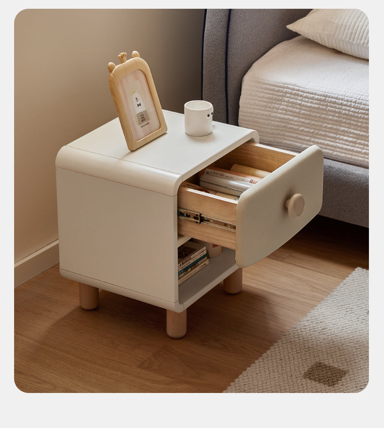 Rubberwood Solid Wood Children's Modern Nightstand