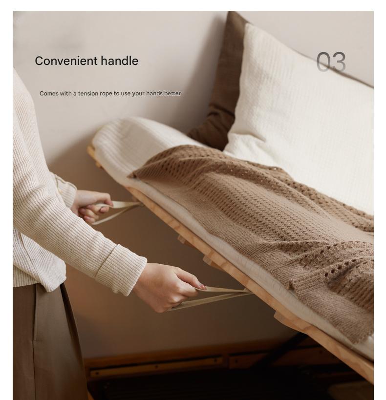 Oak solid wood platform bed, headboard-free Box bed