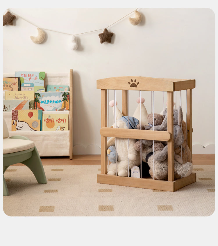 Poplar Solid Wood Kids Book, Toy Combination Storage Rack