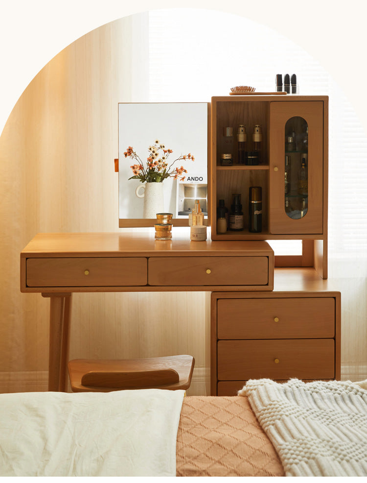 Beech Solid Wood Modern Vanity Table.