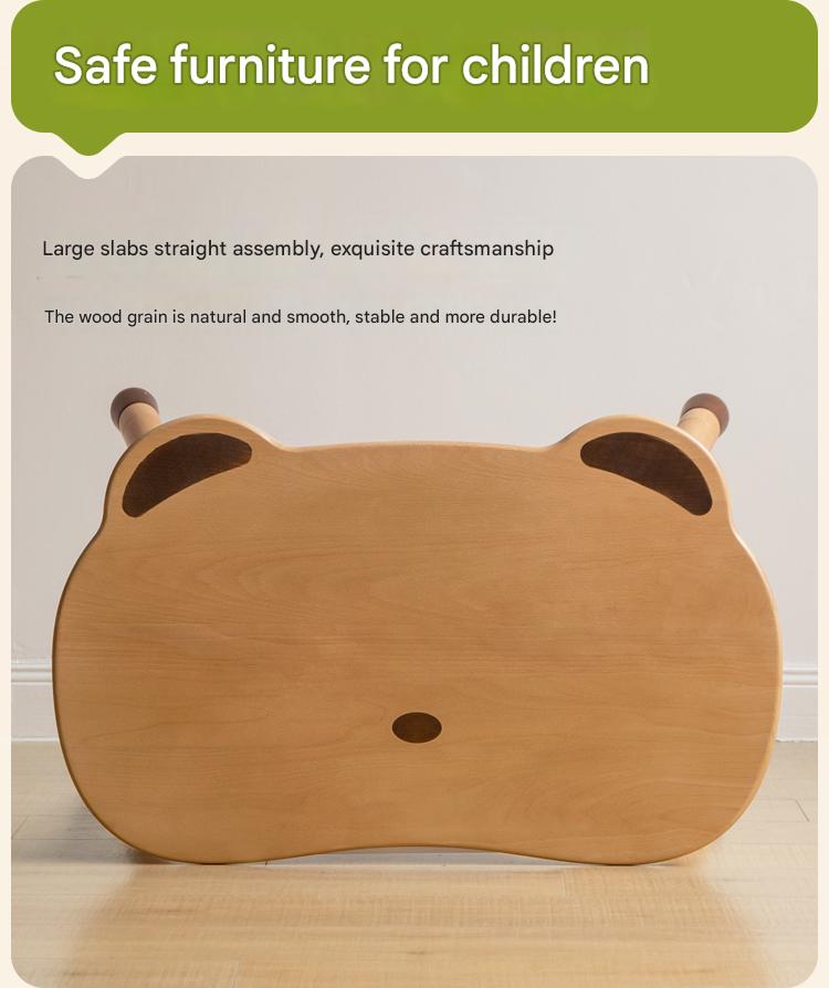 Beech Solid Wood Handmade Children's Table.