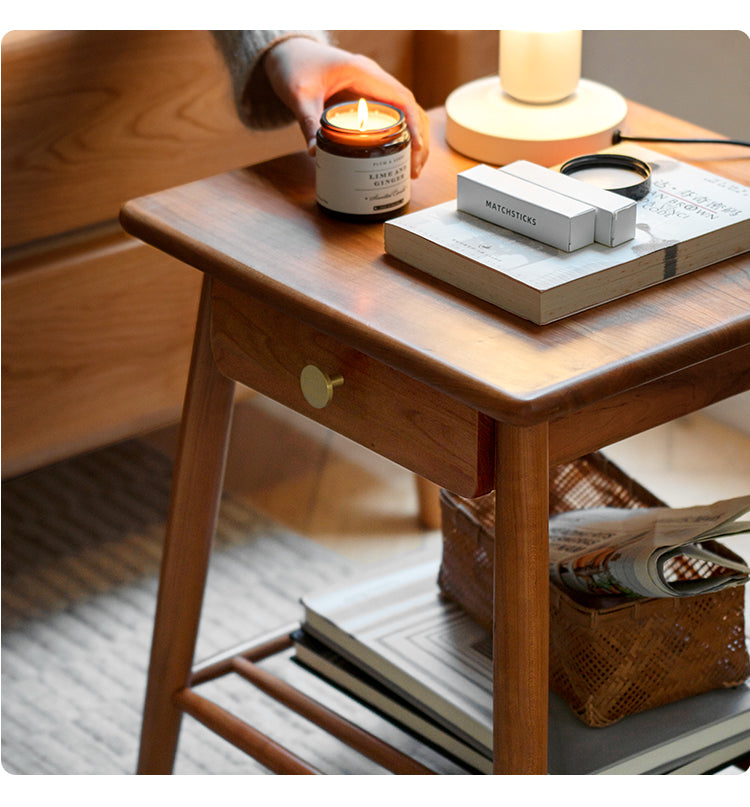 Сherry Solid Wood Side Table