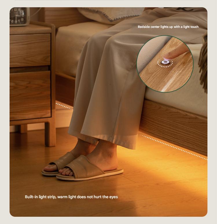 Oak Solid Wood Modern Suspension Bed