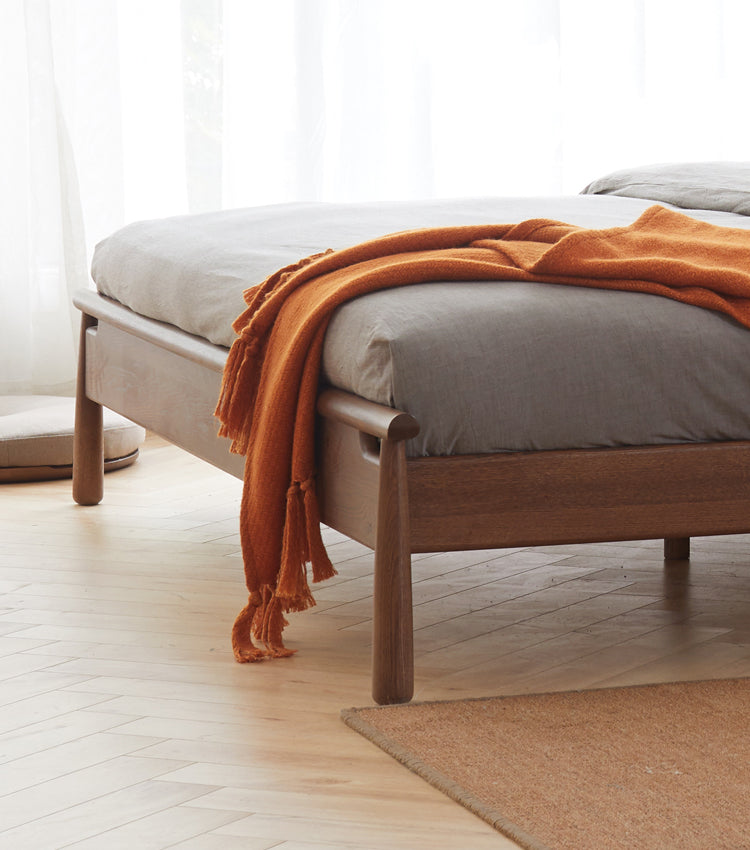 North American black walnut solid wood light luxury bed