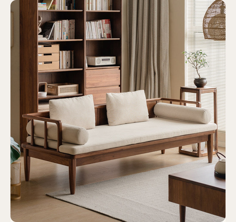 Black Walnut , Oak, Sandalwood Solid Wood Winter and Summer Dual-use Sofa