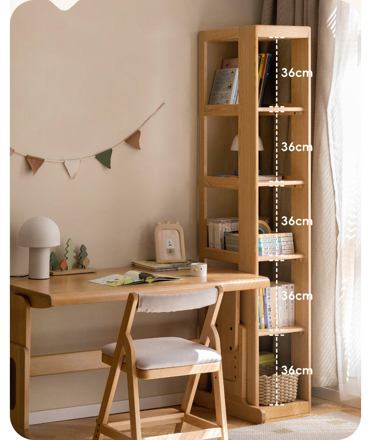 Oak Solid Wood Children's Sliding Door Wardrobe Storage Cabinet