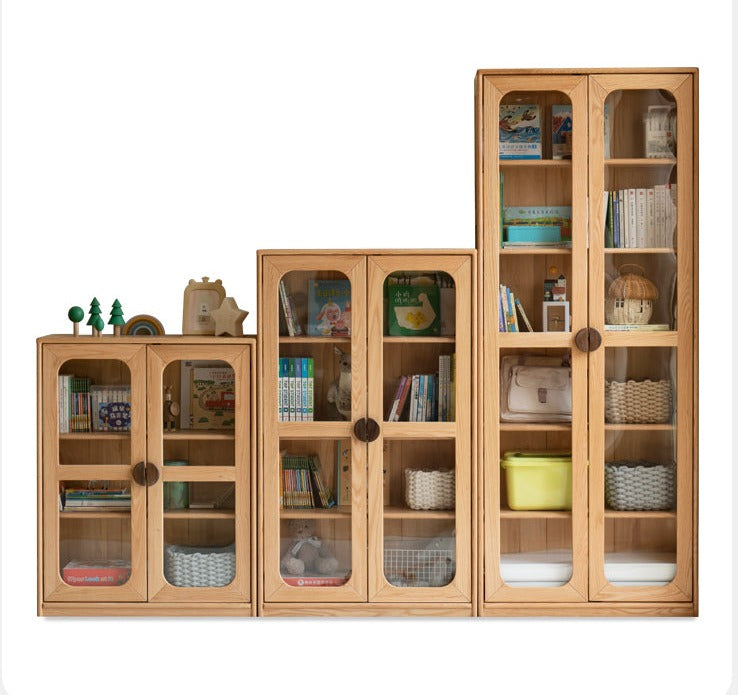 Oak Solid Wood Kids Bookcase Combination Bookshelf