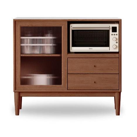 Ash Solid Wood Sideboard High Wine Cabinet Buffet