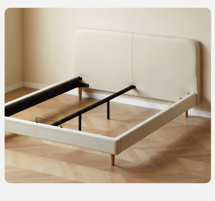 Fabric Cream Soft Minimalist Bed