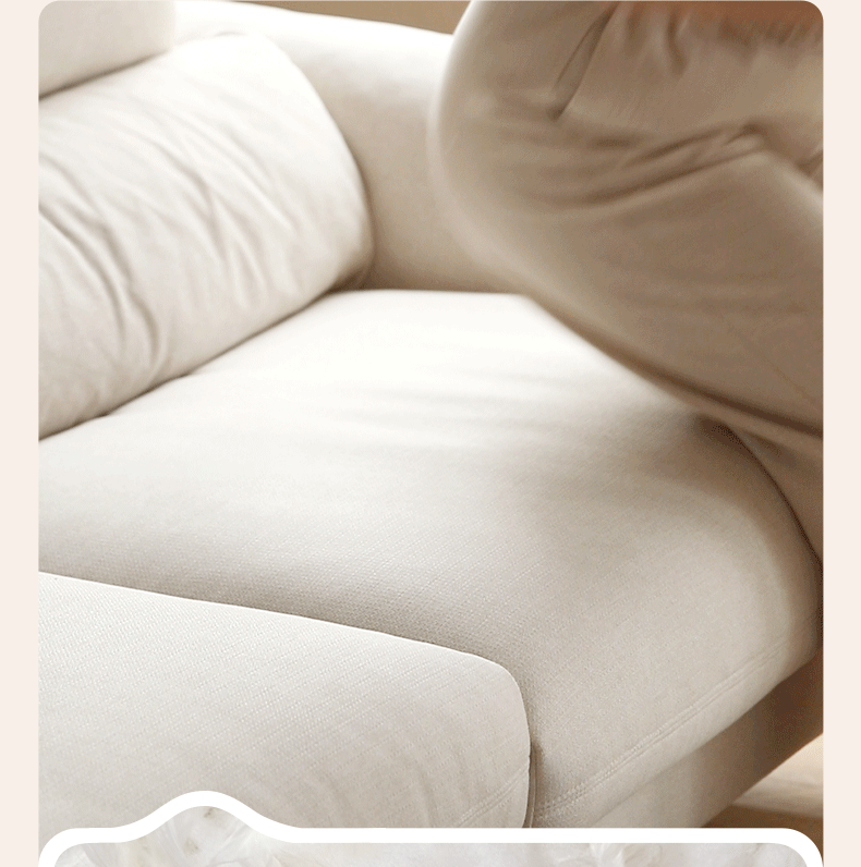 Fabric, Leather Modern White Down Sofa.