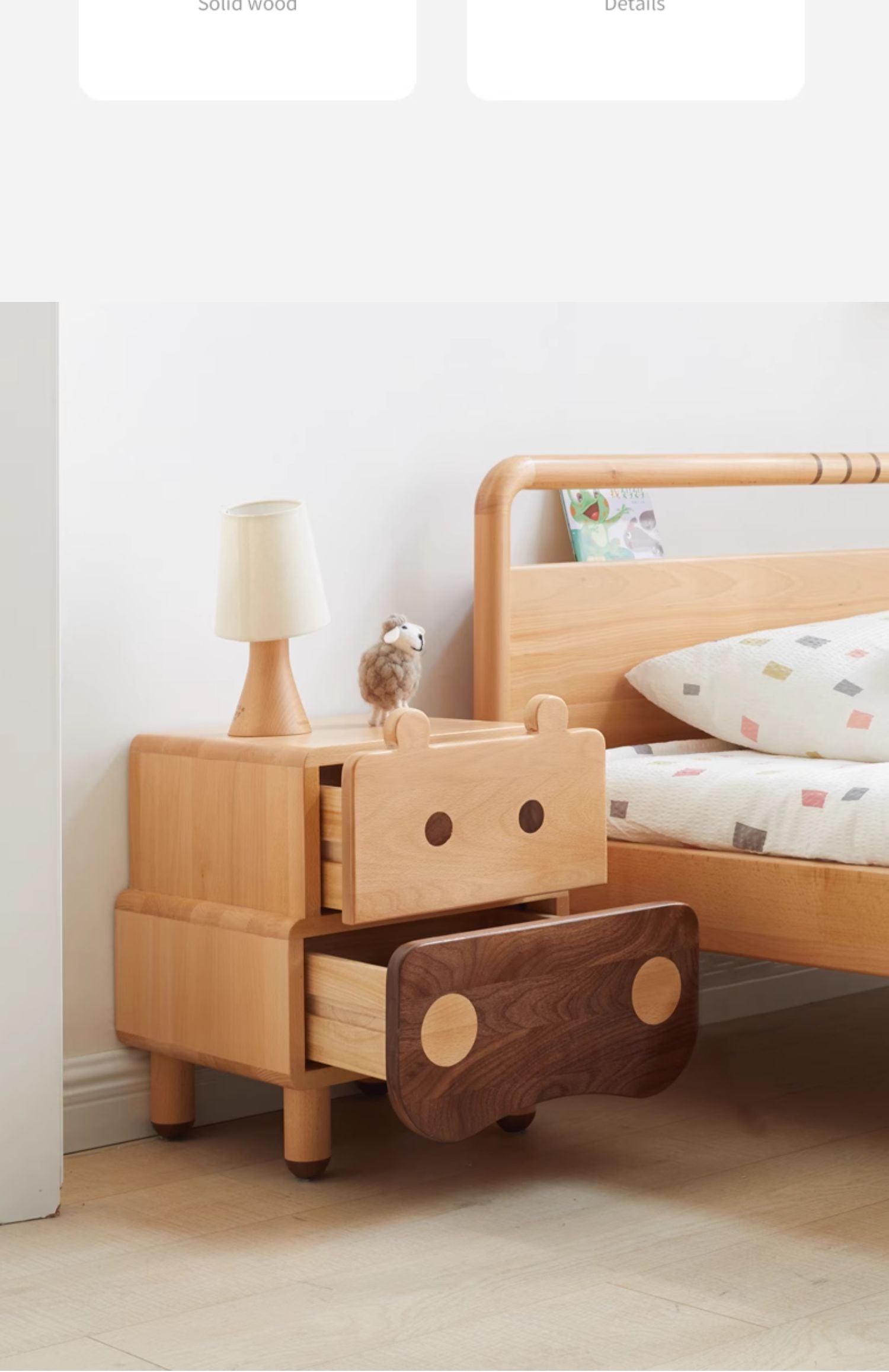 Beech Solid Wood Creative Сhildren's Nightstand