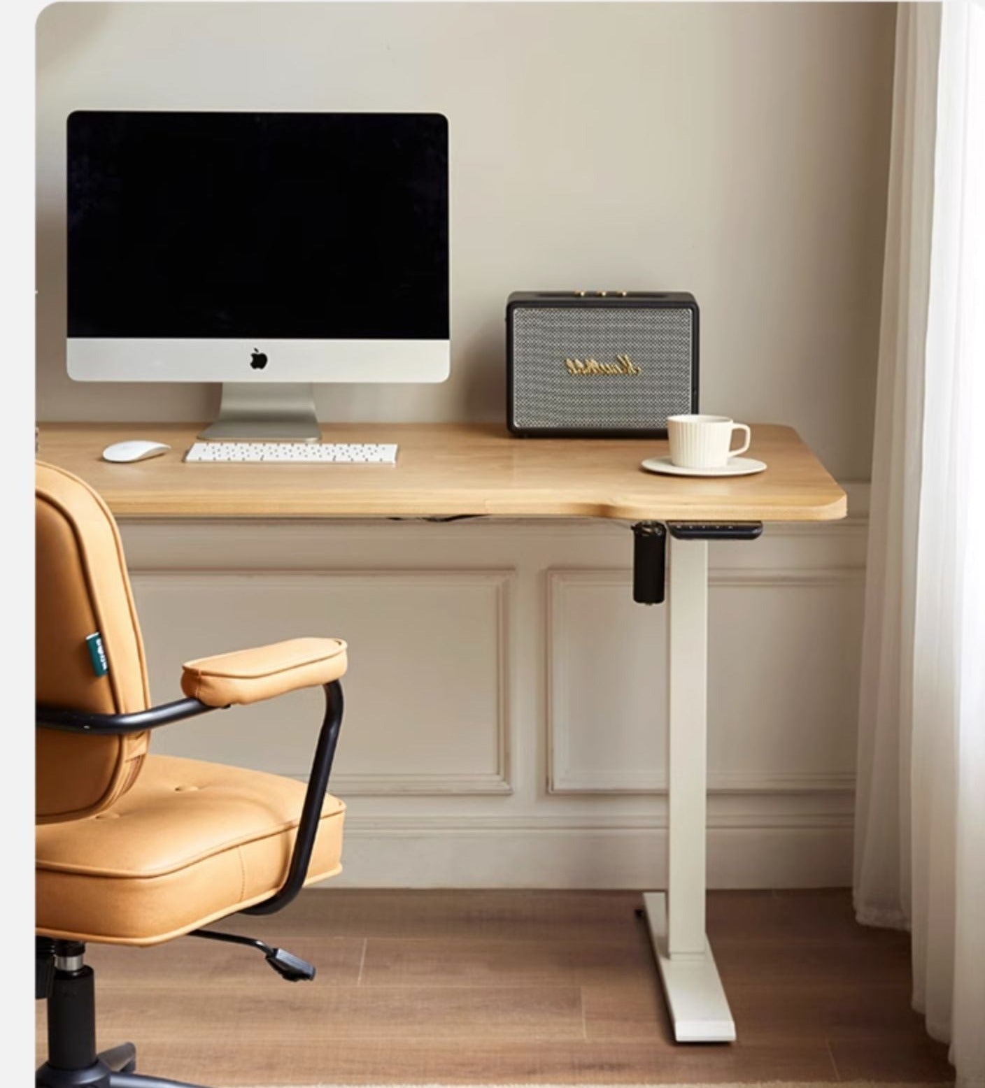 Cherry, Ash, Black Walnut Solid Wood Electric Lift Standing Desk