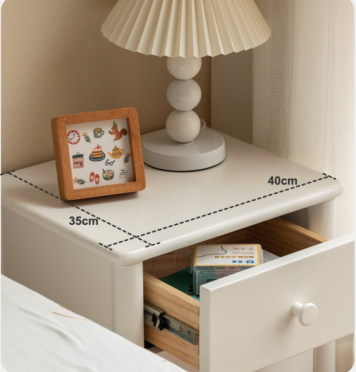 Poplar Solid Wood American White Kids Nightstand