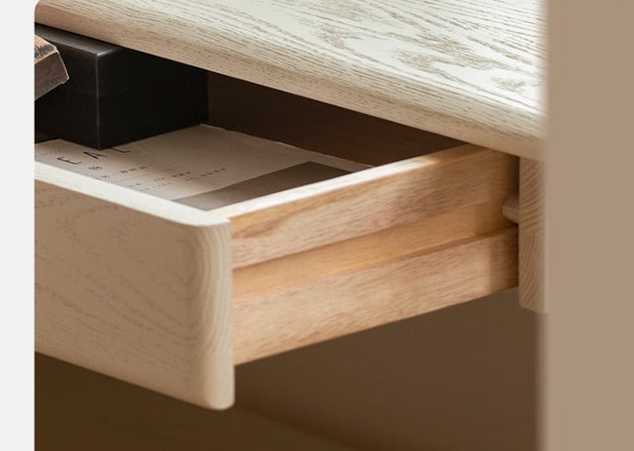 Oak, Solid Rubberwood Cream Wind Office Desk