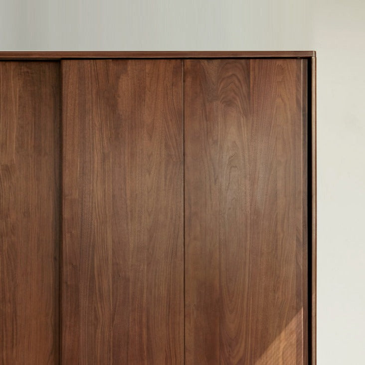 Black Walnut, Sandalwood Sliding Door Wardrobe.