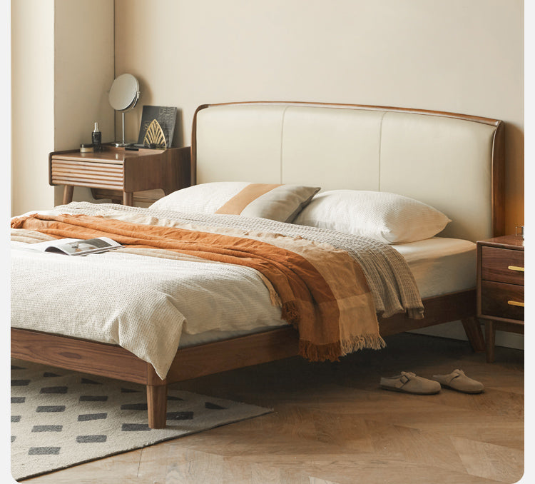 Teak, Black Walnut, Oak Solid Wood First Layer Yellow Cowhide Leather,Technical Cloth