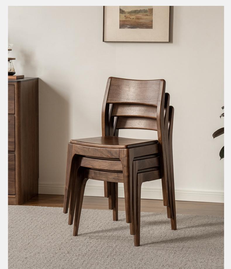 Set 4 pcs Black Walnut, White Ash, Oak Solid Wood Dining Chair