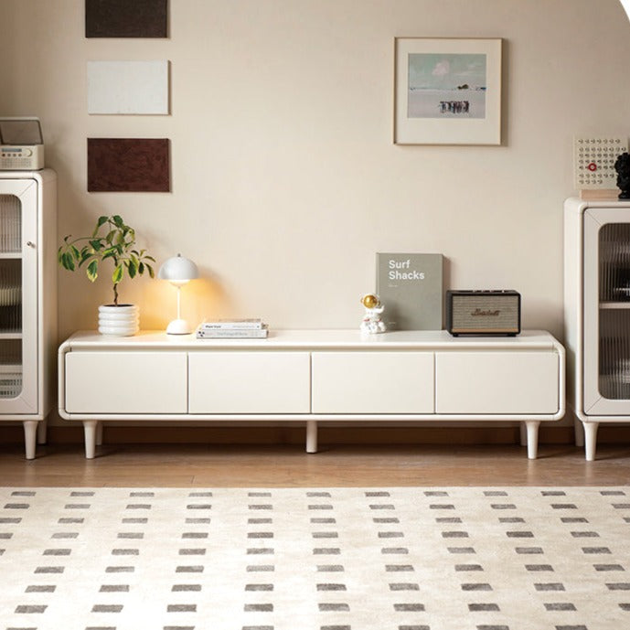 Poplar Solid Wood French Cream Style TV Cabinet.