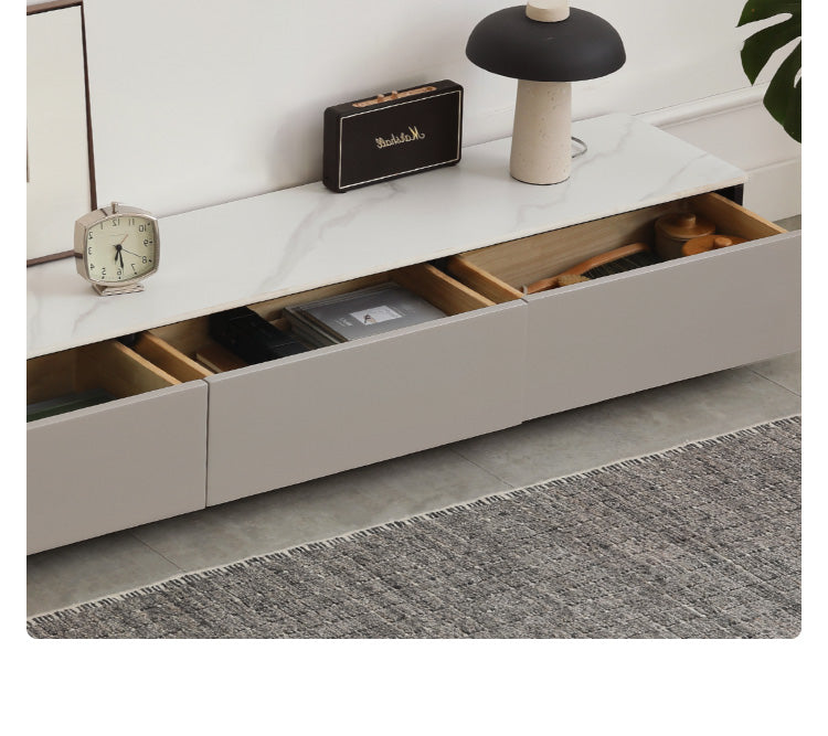Poplar Solid Wood Rock Slab TV Stand.