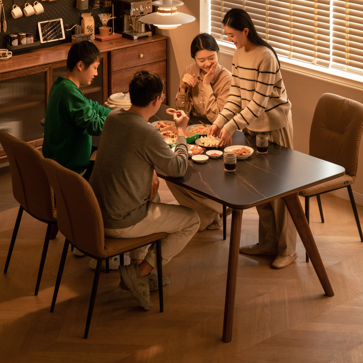 Black Walnut Solid Wood Rock Slab Dining Table