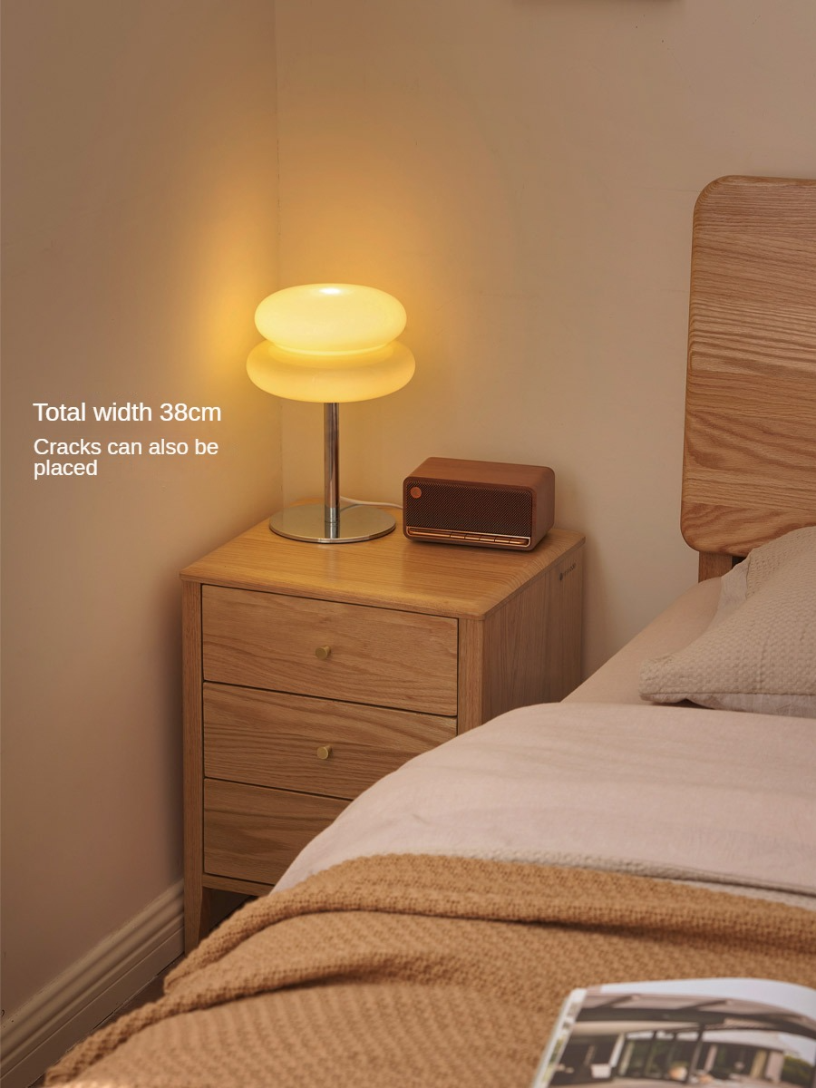 Solid RubberWood, Oak Solid Wood Modern Nightstand.