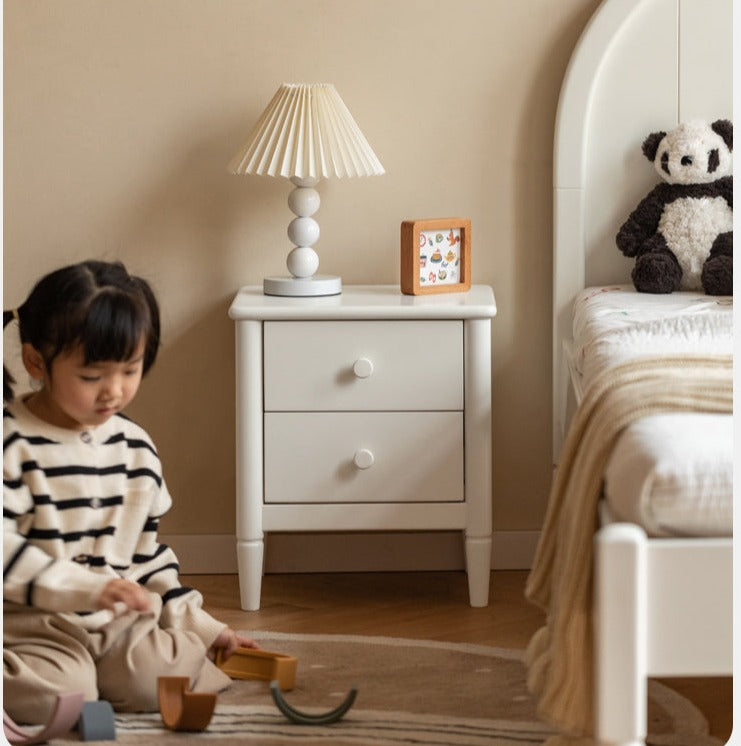 Poplar Solid Wood American White Kids Nightstand